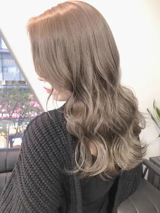 セミロング カラー GiseL天神カラー 髪質改善/ブリーチのヘアスタイル