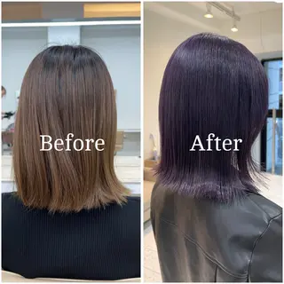 セミロング カラー ムラ修正/ ハイトーン💖Riaのヘアスタイル