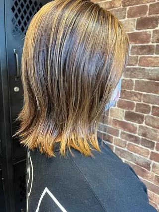 ミディアム カラー パーマ ヘアアレンジ メンズ キッズ ネイル マツエク・マツパ アイブロウ 久木原 ゆりのヘアスタイル