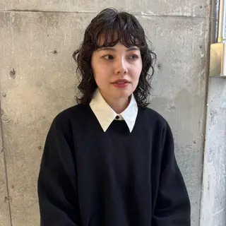 ミディアム パーマ ヘアアレンジ 🌐サトウ リョウ🌐のヘアスタイル