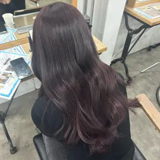 ロング カラー あやめ🪽 オリーブ/ハイトーンのヘアスタイル