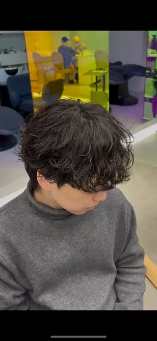 ショート パーマ メンズ シャドウパーマ/ ルーズパーマ/メンズのヘアスタイル