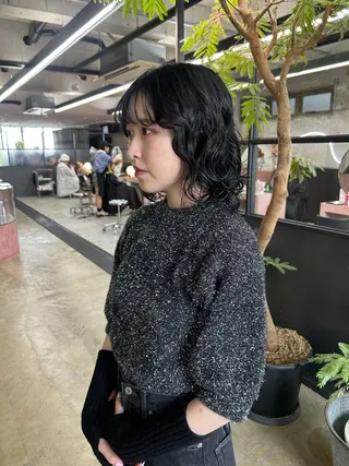 ミディアム パーマ maho/垢抜け カラーパーマメイクのヘアスタイル