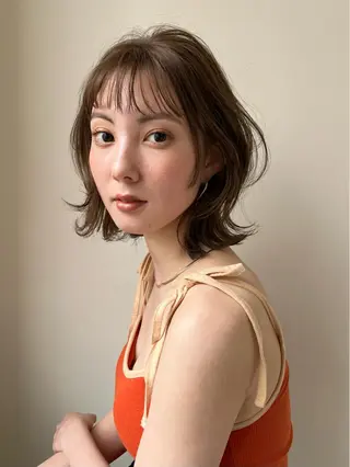 ミディアム カラー ヘアアレンジ サソウ ユリエ🥥のヘアスタイル