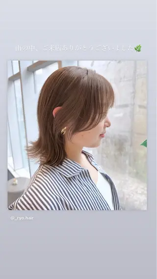 ミディアム ダブルカラー🤍 髪質改善／原島のヘアスタイル