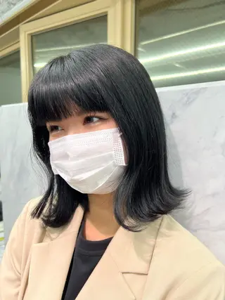 ミディアム カラー ハイトーン&髪質改善 ＆韓国エクステ🤎のヘアスタイル