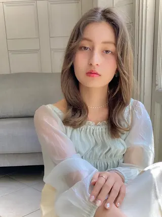 ミディアム カラー ♥️ボブ韓国風ヘア ♥️久保田夢美のヘアスタイル
