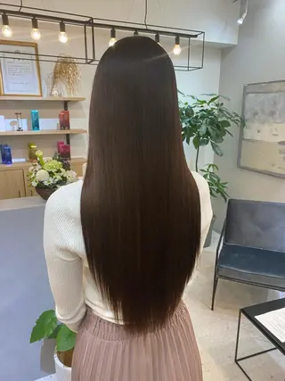 ロング カラー ボブ、縮毛矯正👑 心斎橋/高城涼也のヘアスタイル