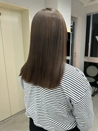 セミロング カラー ヘアセット🎀透明感 カラーHiROEのヘアスタイル