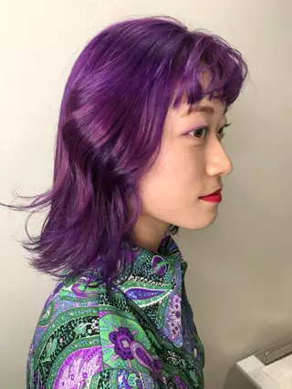 ミディアム カラー mana 暖色カラーカットのヘアスタイル