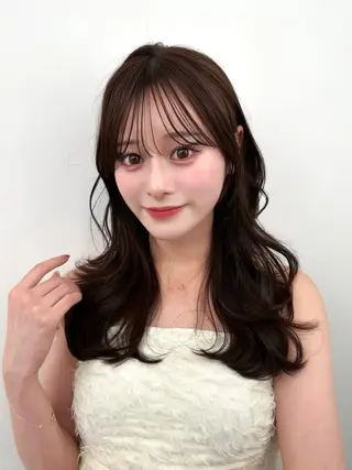 セミロング 前髪顔まわりカット 🌈中村海聖のヘアスタイル