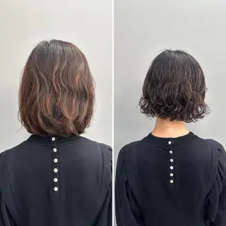 ショート パーマ デザインカラー/中性 ウルフ/mitsuのヘアスタイル