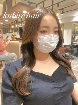 ロング カラー 韓国レイヤーカット 🧸ベージュカラーのヘアスタイル