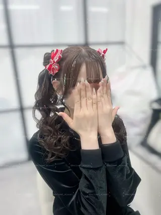 セミロング ヘアアレンジ Hairset minoriのヘアスタイル