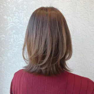 ミディアム 顔周りカット/透明感 カラー🤍大塚蛍のヘアスタイル