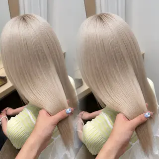 ミディアム カラー ブリーチ/韓国 💫ひなた💫のヘアスタイル