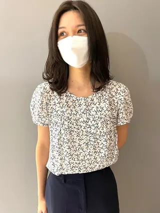 セミロング カラー ヘアアレンジ パーソナルカラー合わ せたカラー🤍なつみのヘアスタイル