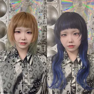 ロング カラー ヘアアレンジ 🌈派手髪エクステ ブレイズ🌈ひろとのヘアスタイル