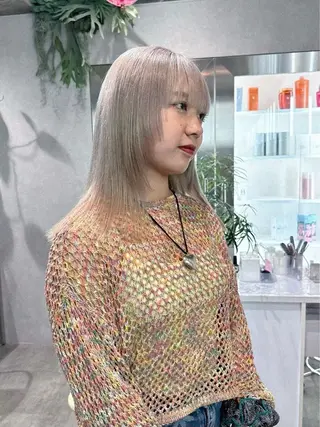 ミディアム カラー ヘアアレンジ iona/ハイトーン /ネイルのネイルデザイン