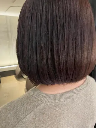 ショート 暖色カラーボブカット 🍇⛄️佐藤愛里のヘアスタイル