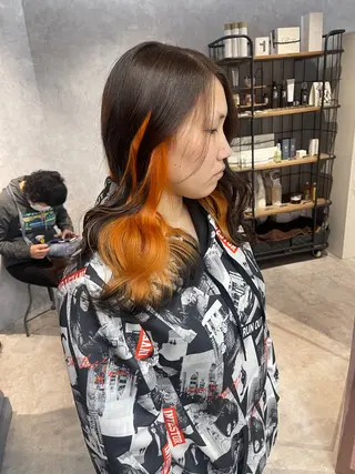 セミロング カラー 福西 洋斗のヘアスタイル