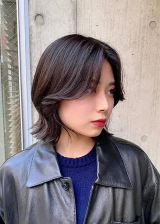 ミディアム カラー 似合わせレイヤー/ パーマヘア/高倉のヘアスタイル