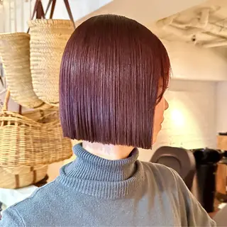 ショート 🤎ono/ 切りっぱなしボブ🤎のヘアスタイル
