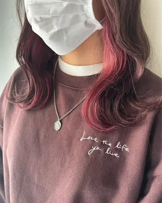 ミディアム カラー 🌸インナーカラー 🌸藤井春華のヘアスタイル