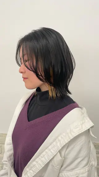 ミディアム 抜け感ボブ×パーマ |kazaneのヘアスタイル