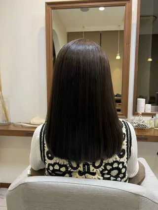セミロング カラー むらたナチュラルパー マ🌀透明感カラーのヘアスタイル