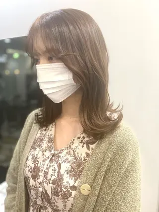 セミロング カラー opus 店長大和 レイヤー/赤み消しのヘアスタイル