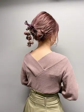 ミディアム カラー ヘアアレンジ cherir髪質改善 パーソナルカラー診断のヘアスタイル