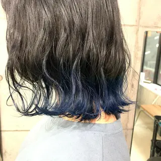 ミディアム カラー パーマ ヘアアレンジ メンズ キッズ ネイル マツエク・マツパ 切りっぱなしヘアボブ ミディアムヘアRYOのヘアスタイル