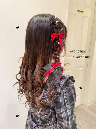 ロング ヘアアレンジ シールエクステ横浜 🐏☁️miminaのヘアスタイル