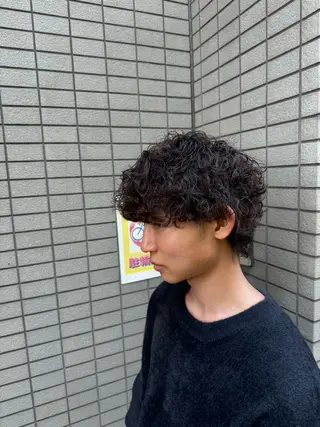 パーマ メンズ 吉田 剛のヘアスタイル