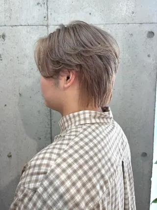 ミディアム カラー メンズ SHOTO ハイトー ン/ブロンドカラーのヘアスタイル