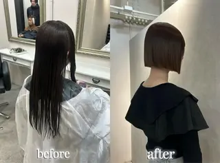 ショート えり 堀江/ボブ /レイヤー/艶髪のヘアスタイル