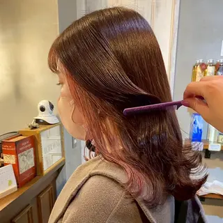 セミロング カラー パーマ/艶感カラー ୨୧ RISAKOのヘアスタイル