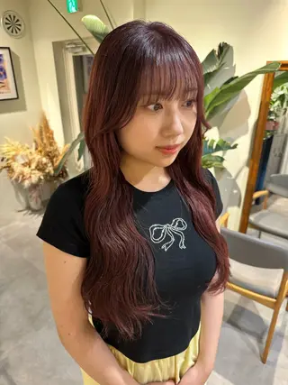 ロング カラー HANAME 原宿美容室のヘアスタイル