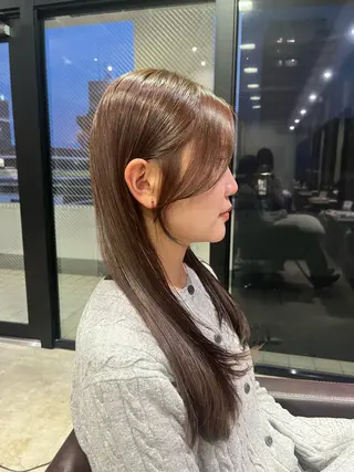 ロング 髪質改善×ブリーチ 無しWカラー🫧天神のヘアスタイル