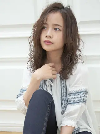 セミロング 乾かすだけで艶髪酸性 ストレート髙橋悠耶のヘアスタイル