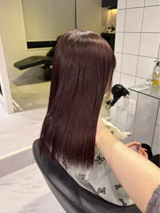 セミロング カラー 表参道♡暗髪♡ 艶カラー♡アユミのヘアスタイル