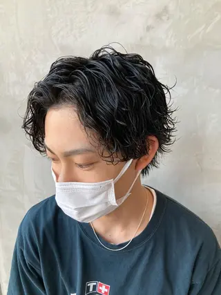 ショート パーマ メンズ 波巻きスパイラルパー マ/シャドウパーマ駿のヘアスタイル