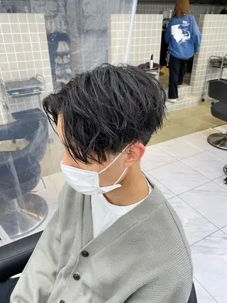 セミロング パーマ ヘアアレンジ メンズ メンズ特化 水口湧太のヘアスタイル