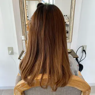 ロング カラー ブリーチなし✨艶髪 カラー𓃲YAGIのヘアスタイル