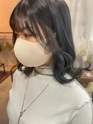 ミディアム カラー 韓国ヘア/暖色カラー 新美多英のヘアスタイル