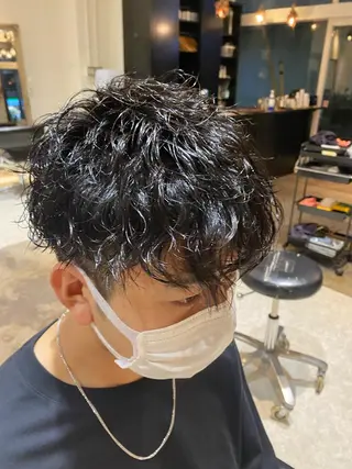 ショート パーマ メンズ バレイヤージュ職人 🔥代表YU-SHIのヘアスタイル