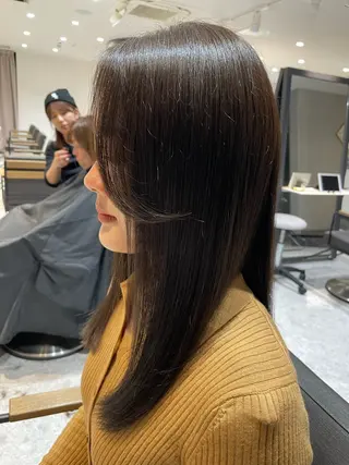 セミロング カラー 🌟透明感カラー× 小顔カット いっせいのヘアスタイル