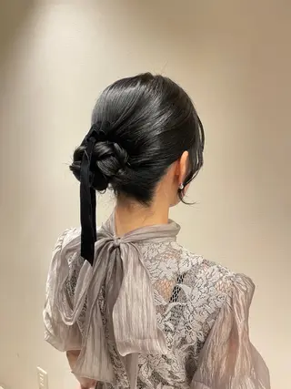 セミロング ヘアアレンジ 神谷 亜結美のヘアスタイル