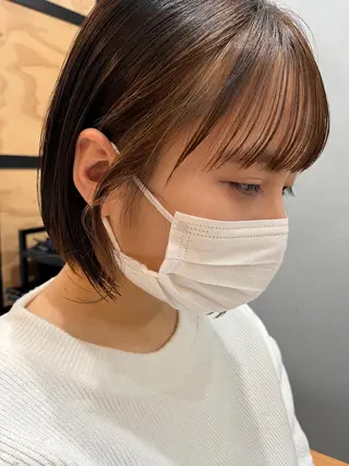 セミロング カラー パーマ ヘアアレンジ メンズ キッズ ネイル マツエク・マツパ アイブロウ 久木原 ゆりのヘアスタイル